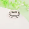 Clusterringe Signatur Logo Pave Perlen Ringkristalle Sterling Silber Schmuck Frau DIY Hochzeit Teil Make -up Accessoires in