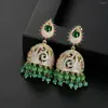 Dangle Earrings LUOTEEMI Luxury Style Colorful Big Drop For Wome Wedding Party Cubic Zircon Fashion Jewelry Brincos