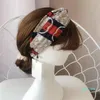 Elastisk sammet kvinnor pannband modedesigner vinter höst flickor bokstäver blommor hårband halsduk hårtillbehör gåvor headwraps 4 färger