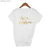 T-shirt pour femmes T-shirt Hello Sunshine Imprimez Tshirt Femme Femme Slve O Cou