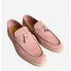LP Small Cashmere Leather Meraferers Shoed Shoit Shoed Shoes with Fringe