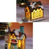 Decorations Micro Landscape Christmas LED House Resin Xmas Scene Houses Light Ornament New Year Table Decoration Santa Gifts Th0203 s