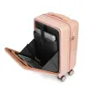 Carry-Ons NEW fashion travel suitcase with wheels 20'' carry on luggage small bag 22/24/26/28inch rolling luggage front open trolley case