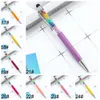 Crystal Metal Ballpoints Rainbow Wholesale Student Writing BallPoint Phone Touch Pen School Office Signature Pens Festival Gift Th0359 s