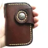 Wallets Hand Stitched Vegetable Tanned Leather Key Holder Durable Japanese Style Housekeeper Key Case