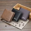 Wallets Baellerry Men Wallets Name Engraving 11 Card Holders Short Desigh Men Leather Purse Solid Coin Pocket High Quality Male Purse