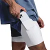 Shorts man jogger 2 in 1 uomo pantaloncini interni stretti esterni sciolti a doppio strato sport multi tascabile allenamento panri