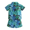 Ensembles de vêtements Toddler Boy Hawaiian tenue Tropical Imprime à manches courtes Shirt et shorts pour vêtements de vacances