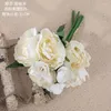 Dekorativa blommor Champagne Peony Bouquet Imitation Flower Family Decoration Wedding Artificial Party