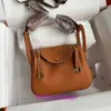 Роскошные дизайнерские сумки для пакетов Herrmms Lindiss Online Women New Top Layer Cowhide Bag Mini Docor