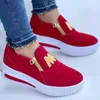 Casual Shoes 2024 Women Sneakers M Printed Side Zipper Platform Plus Size Vulcanized Zapatos De Mujer Flats