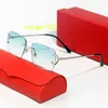 Mens Decor C Mode Sonnenbrille für Frauen polierte vergoldete, plattierte metallische Metallgläser rechteckiger Stück Typ Einfacher klassischer Designer Brille mit Originalbox