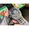 Skeleto Business Mens Designer RM11 Gummi Superclone Carbon Watch Top Zy Watches Watch Mechanical Fiber RM11-03WristWatch för Automatic Fly-Back ZY 943