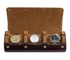 Portátil 3 slots Travel Business Watch Storage Cheather Cheather Display Vine Watches Box Box Organizer Leather Watch Roll 2207196959356