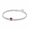 Бисера 2024 г. Новые последние 925 Shier Sparkling Fl Diamond Heart Sun Bracelet Bracelet Diy Пара с капля