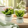 Decorative Flowers No Maintenance Artificial Plants Elegant Potted For Home Office Decor Faux Floral Room Bedroom