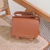 Tote bag genuine leather Korean version new genuine leather clog bag for women light luxury fashionable and high-end feeling one shoulder brown bag versatile