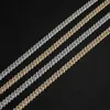 Jwy Fashion Jewelry Necklace a ciondolo Collana 18K Gold placcata ghiacciata Crystal Hip Hop Miami Cuban Shiny Link Chain Choker per uomini donne