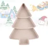 Set di stoviglie Creative Tree Christmas Frutto Piatto di frutta Piatti di plastica Piatti portatili Piatti che servono il vassoio (rosa chiaro)