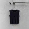 Women's Tanks & Camis designer Womens 24 New Wool Yarn Letter Jacquard Knitted Tank Top Slim Fit Versatile Slimming Tank Top for Women AMB7