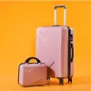 Taşıma abs+pc bavul 20 22 24 26 28 inç yuvarlanan bagaj seyahat bavulları üzerinde kabine taşıma bagaj çantası moda seti