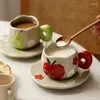 Кружки японские мультипликационные фрукты кофейная кружка домашний офис Прекрасный водяной чашка высококачественная керамика и блюдца набор праздничных подарков