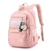 Bags 2021 New Korean Style School Backpack For Girls Middle School Student Multi Layers Female Schoolbags Women Bookbags Pink Blue