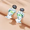 Dangle Earrings YAOLOGE Exaggeration Printed Portrait Pendant For Women Punk Alternative Ear Hook Acrylic Jewelry Party Gifts