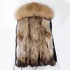 Dalle stelle il tuo Natural Large Raccoon Collar Parka Casual Cotton Cottle Medn Long Long Long per Women 240420