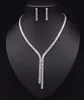 2021 Cubic Zirconia Long Necklace örhängen för brudar bröllop smycken tillbehör jolleria mujer de oro för kvinnor9762576