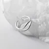 S925 Sterling Silver Minimalist Wave Double-layer Ring with a Niche Design and Irregular Lines for Index Finger Bracelet R00344 Na44