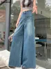 Frauen Jeans Frauen Taschen Trendy Vintage Chill Summer Wide Leghose All-Match Y2K Harajuku Japanisches Büro in voller Länge voller Quasten