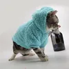 Hundekleidung süße Haustierkleidung mit Kapuze Cuzy Plüsch Fleece Hoodie für Wetter weiches bequemes Sweatshirt Zwei-Bein-Winter