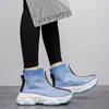 Casual Shoes Women Rain Boots Nice Women's Non-Slip Sock Ankle Female Water Comfortable Thick Bottom Rubber