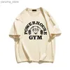 Kvinnors t-shirt sommargym T-shirt 100 Pure Cotton Overdized Herr T-shirt grafisk tryckning Sport plus storlek kvinnor t-shirt fr frakt y240420