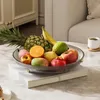 Teller Öffnen von Obstschalen elegante leichte Luxus -transparente Teller mit ausgestatteten elektropleten Füßen für Raum Couchtisch
