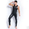 Mentes G-Strings Mens G cordes y hommes Pu Faux Cuir Bodys Latex masculine Catsuites Zipper Open Crotch PVC JUMPS CORTURE CORPS EUR POL DHWEU