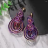 Kolczyki Dangle Dvacaman Purple Crystal for Women Spring Rhinestone luksusowa biżuteria mody hurtowa duża długa walentynka Walentynka