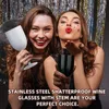 Tumblers Stemmed Stainless Steel Wine Glasses With Lid Double Wall Insulated Tumbler Unbreakable Goblets 10Oz