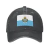 Ball Caps Punk Bandiera di cotone unisex del berretto da baseball di San Marino Cappello da papà per uomini per uomini Sport