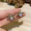 Stud Earrings Trend Classic Vintage Exquisite Unique Temperament Pearl Bee Trendy Quality Metal Woman Gift Jewelry