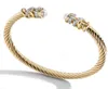 Bracciale di gioielli Bracciale femminile in acciaio tessuto intarsiato intarsiato con haoshi colordici in acciaio 18k oro aperto braccialetto 8644730