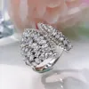 Cluster Rings S925 Silver Fashion Instagram trendig liten kjol fan ring design doft söt bröllop smycken grossist