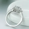 Cluster Rings Est Sparking Luxury Flower Ring 3ct CZ Циркон Серебряный цвет украшения для женщин обручальный кольцо для женщин
