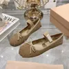 New Color Guangzhou French Elegant Silk Mary Jane Women's Singles Square Toe Shallow Mouth Flat Shoes with Ballet Dance