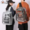 Sac à dos Summer Man Ladies Bookbag Transparent PVC Sac à dos sac à dos de grande capacité Sacs scolaires multifonctionnels pour sports de plein air