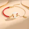 Geomancy Accessory Palace Museum Lucky Koi Koi Rope Brope Bracelet Girls 'Boucle Imitation Hotan Jade Transfert Bead Handstring Gift