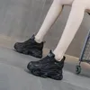Chaussures décontractées femme sneaker 8cm plate-forme talon papa pour femmes en cuir authentique en cuir épais semelle coréenne