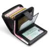 Carteiras com zíper carteira rfid genuíno carteira de couro para homens e mulheres bolsa de alta qualidade identificador de cartão de crédito carteira