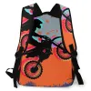 Bags Children Backpacks School Bag For Boys Motocross Rider Dirt Bike With Abstract Background Teenagers Schoolbag Student Bookbags